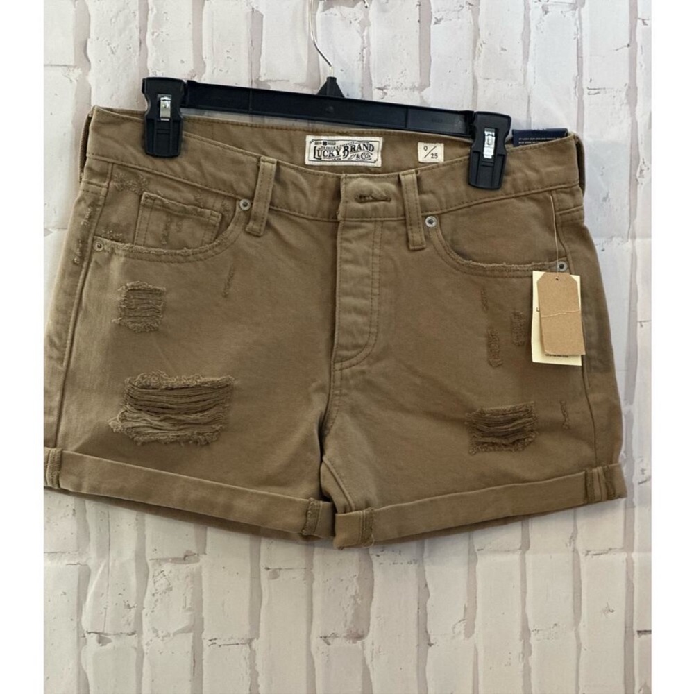 NWT Lucky Brand Boyfriend Khaki Jean Shorts Sz.  0/25